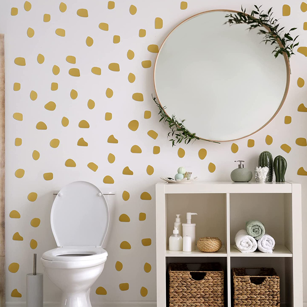 子供部屋用の粘着性ビニール壁紙,不規則なドットのパターン,か - Baby Nursery Wallpaper Girl のレビューと価格