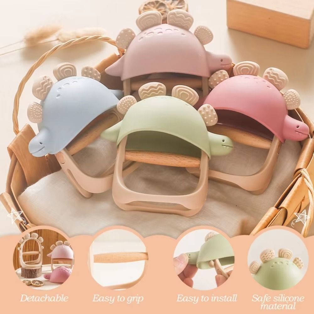 食品グレードシリコン製恐竜歯固め、取り外し可能なテクスチャ表 - Baby Nursery Colors のレビューと価格