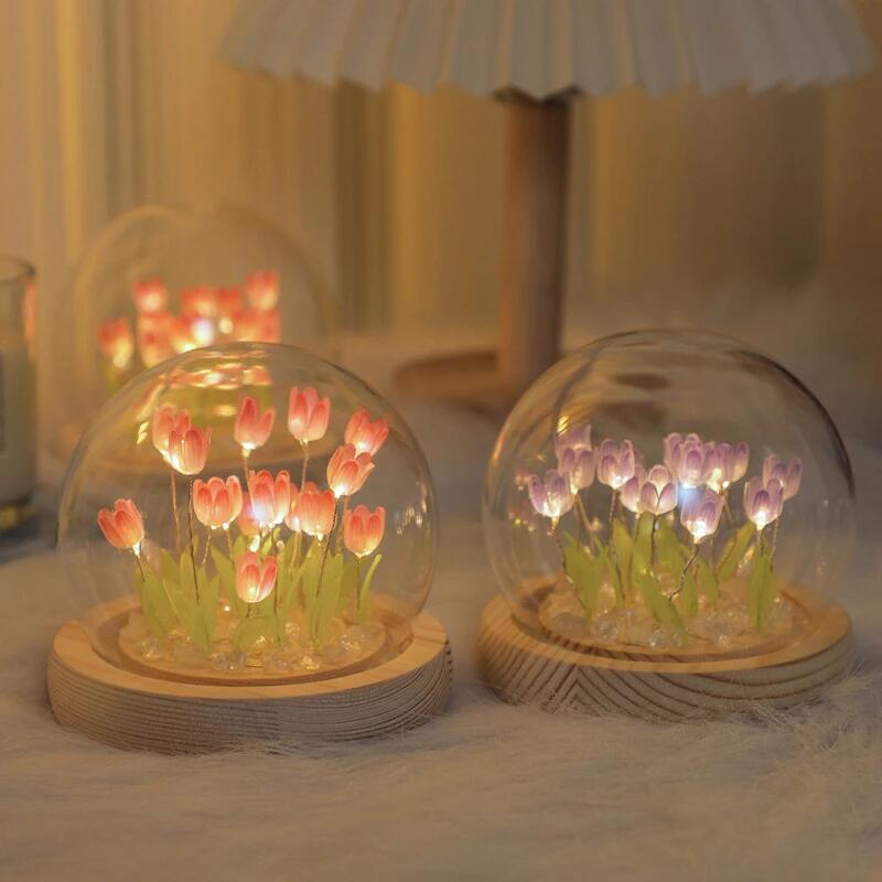 人工チューリップの花ナイトライト装飾品手作り DIY ベッド - Baby Nursery Light のレビューと価格