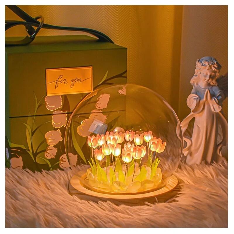 人工チューリップの花ナイトライト装飾品手作り DIY ベッド - Baby Nursery Light のレビューと価格