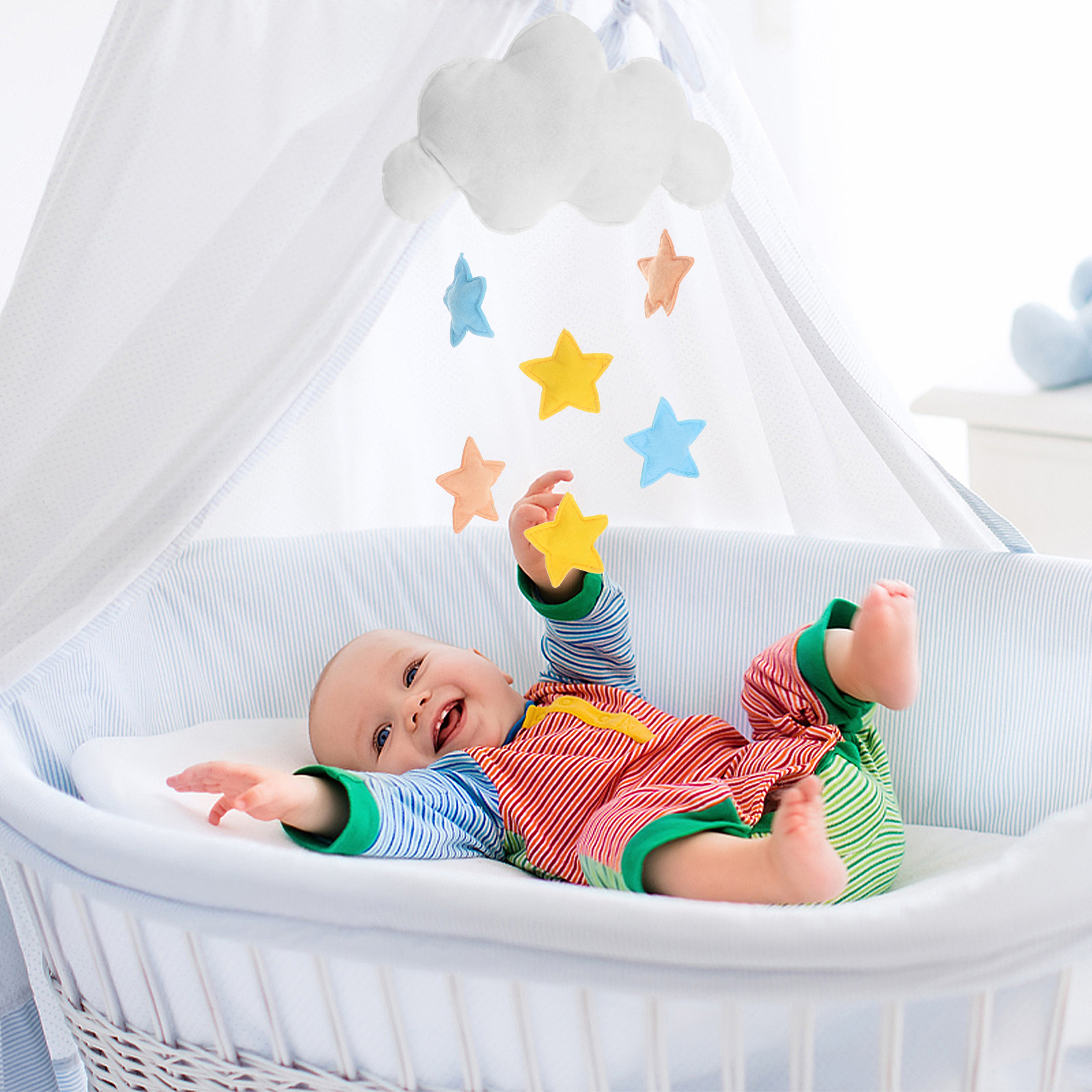 可愛らしいパステルカラーの雲型吊り下げ装飾、ベビーシャワーや - Baby Nursery Colors のレビューと価格