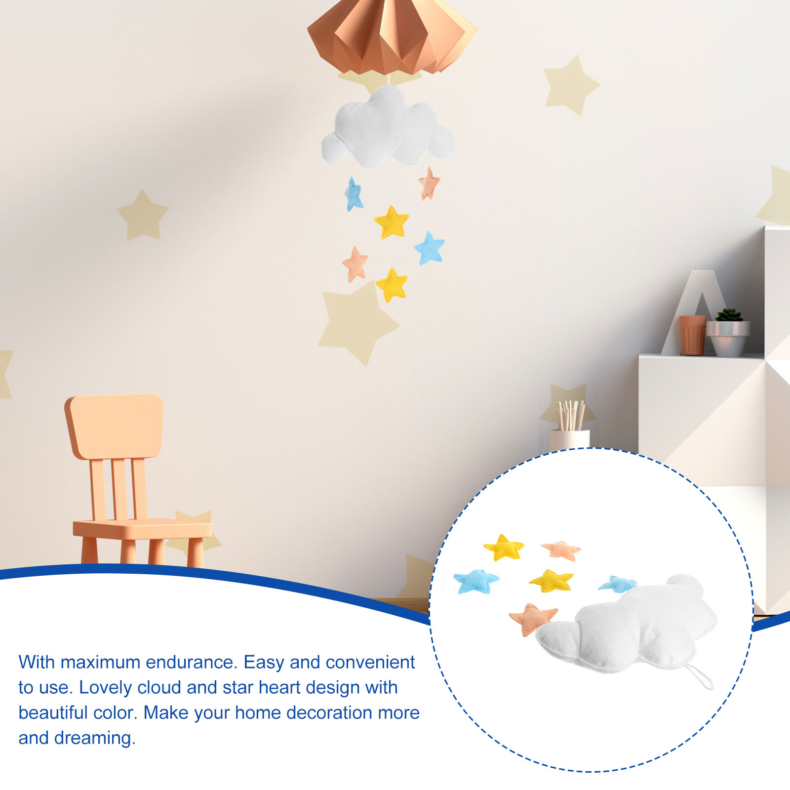 可愛らしいパステルカラーの雲型吊り下げ装飾、ベビーシャワーや - Baby Nursery Colors のレビューと価格
