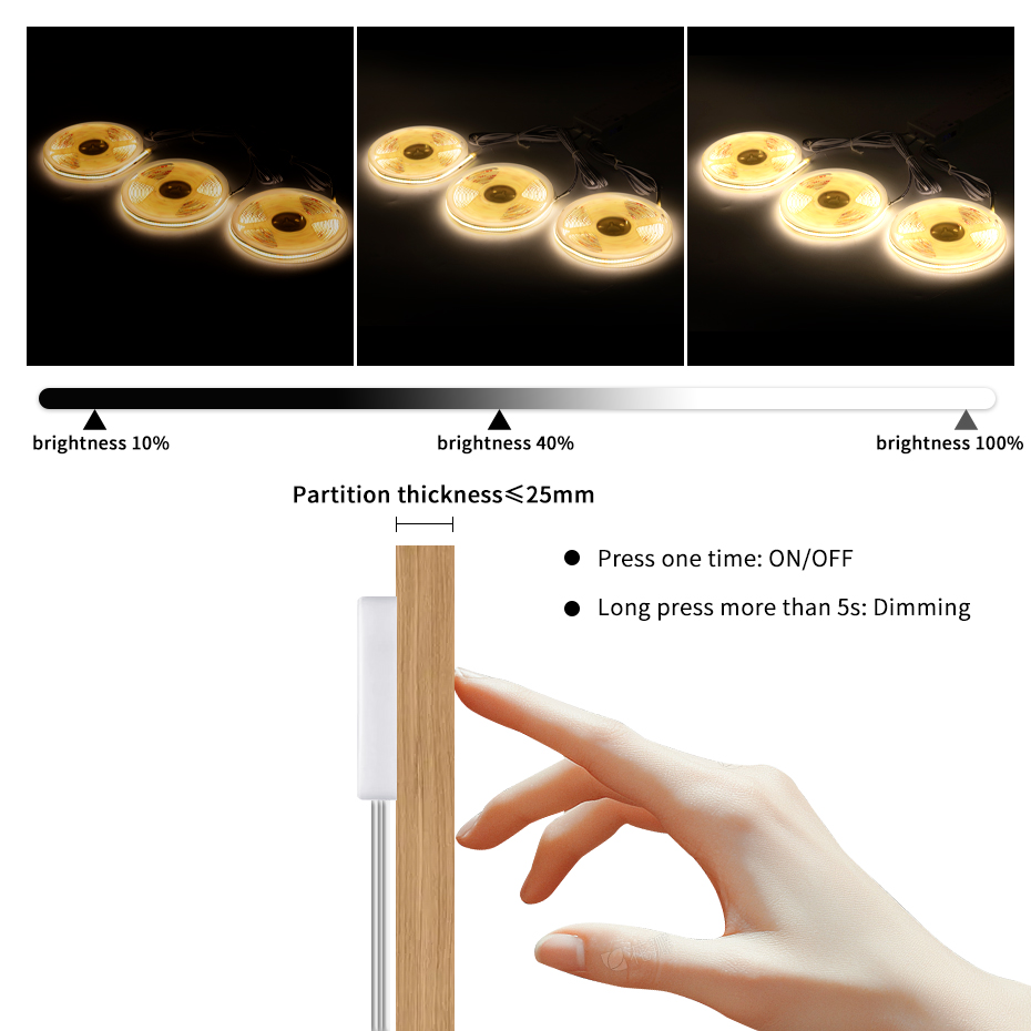 24V COB LED ストリップ EU/US/AU/UK  - Drawer Dresser White のレビューと価格