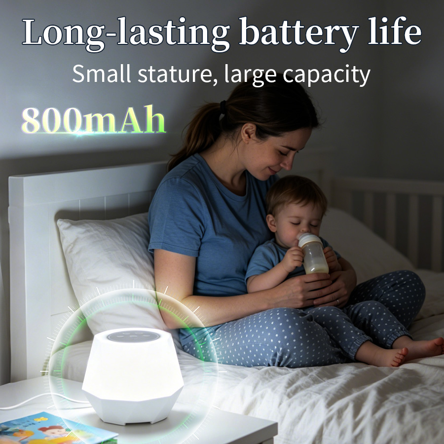 ホワイトノイズ機能付きナイトライト 7色 ベビー睡眠補助器  - Baby Nursery Colors のレビューと価格