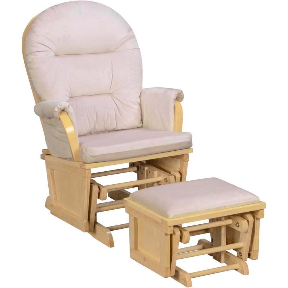 マディソンナーサリーロッキングチェア、オットマン付き、木製グ - Baby Nursery Glider のレビューと価格