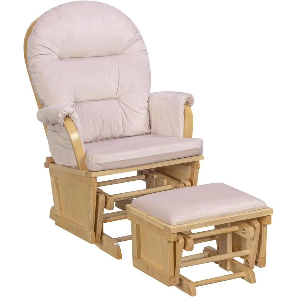 マディソンナーサリーロッキングチェア、オットマン付き、木製グ - Baby Nursery Glider のレビューと価格